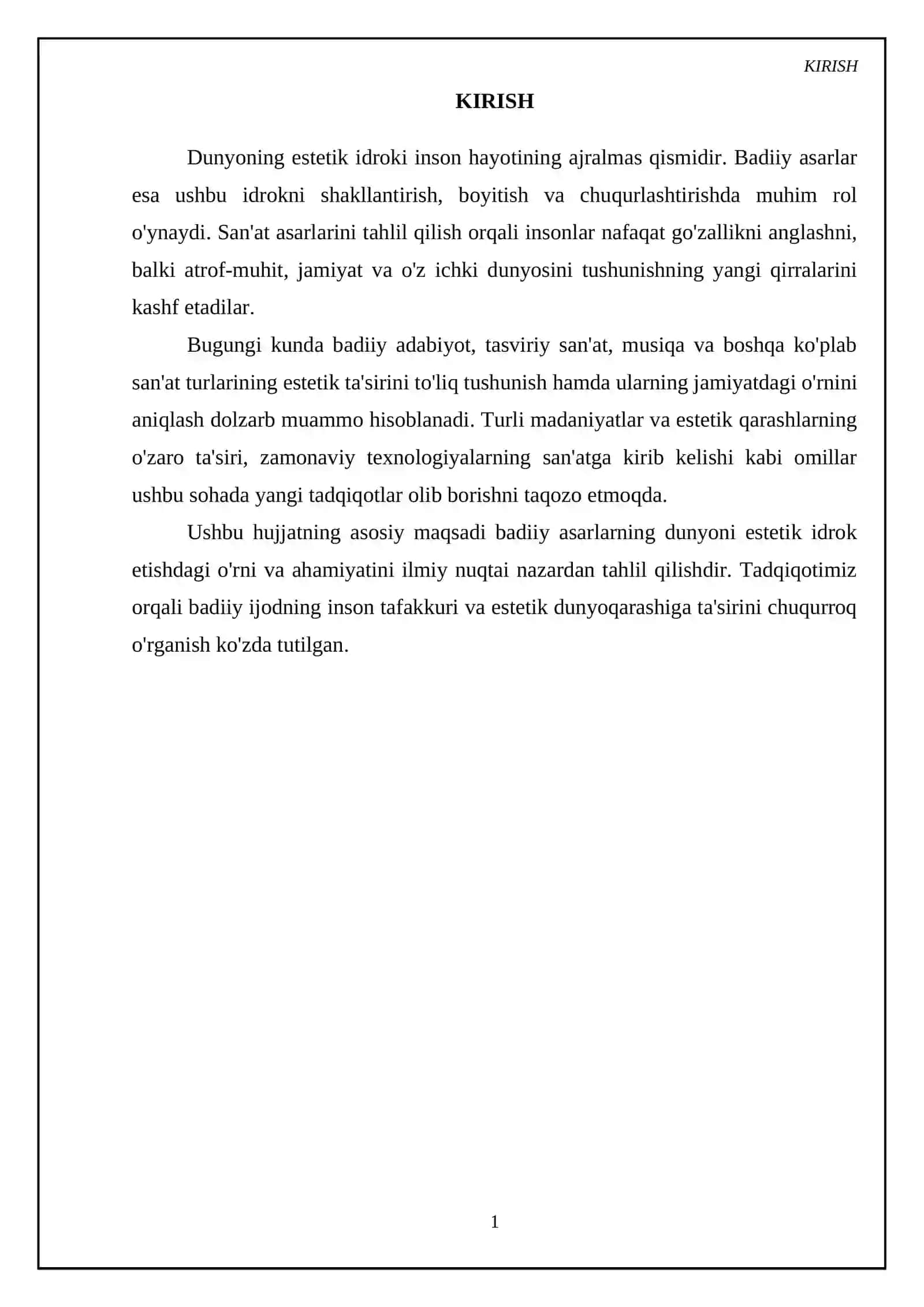 Dunyoning estetik idroki inson hayotining ajralmas qismidir 3