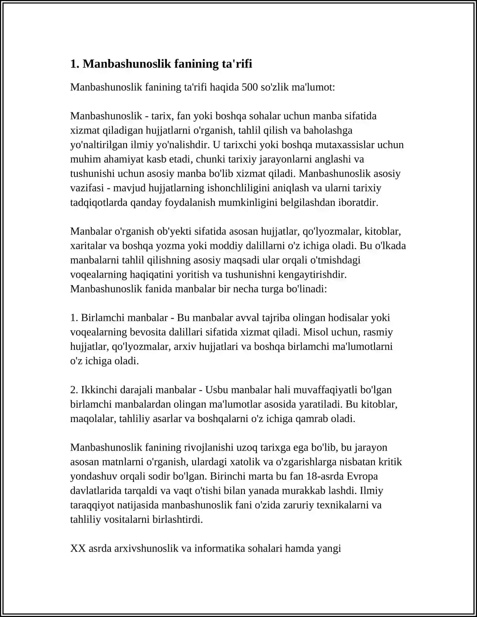 MANBASHUNOSLIK FANINING PREDMETI, MAQSAD VA VAZIFALARI 3