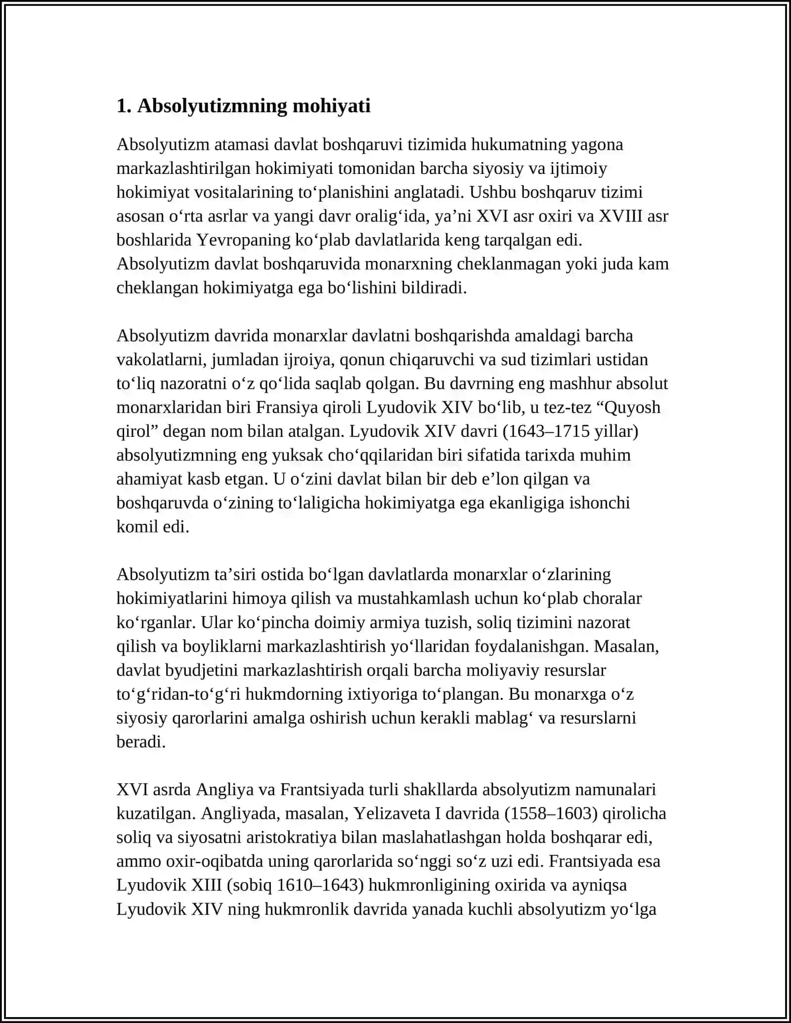 FRANSIYADA LYUDOVIK XIV DAVRIDA ABSOLYUTIZIM 3