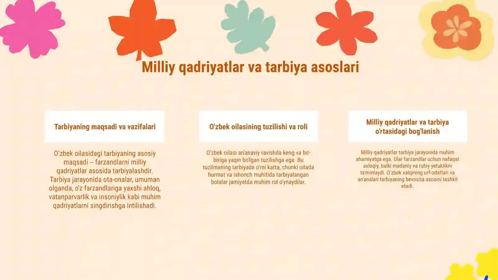 Oʻzbek oilasidagi milliy tarbiya mazmuni 3