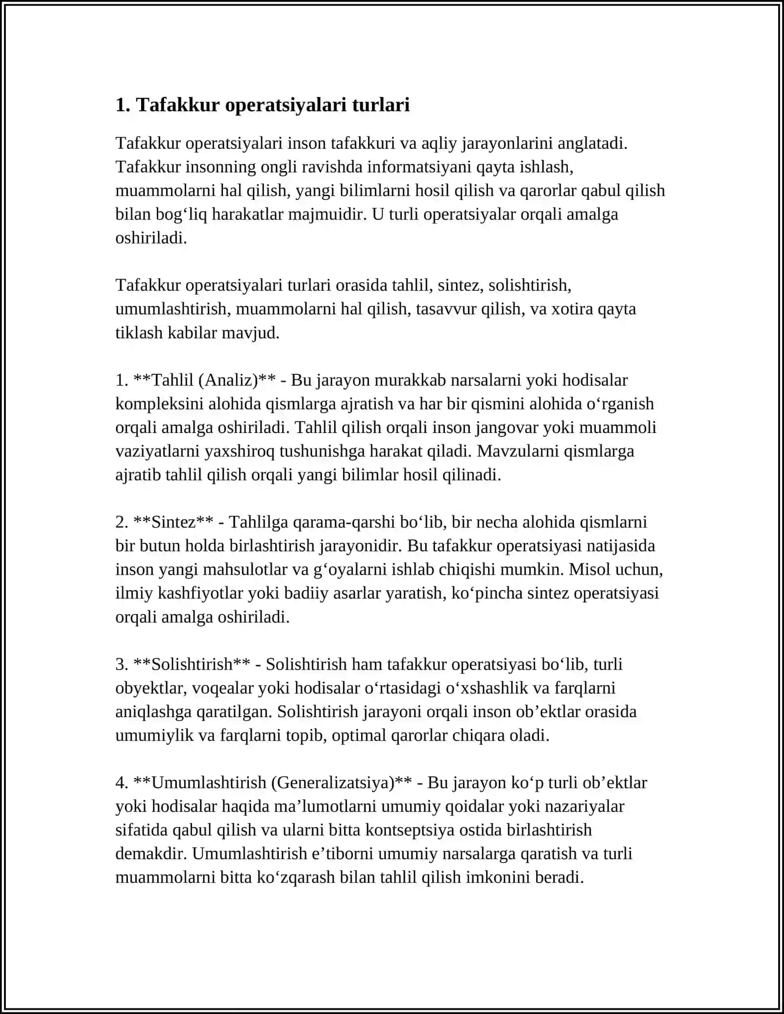TAFAKKUR OPERASIYALARI 3