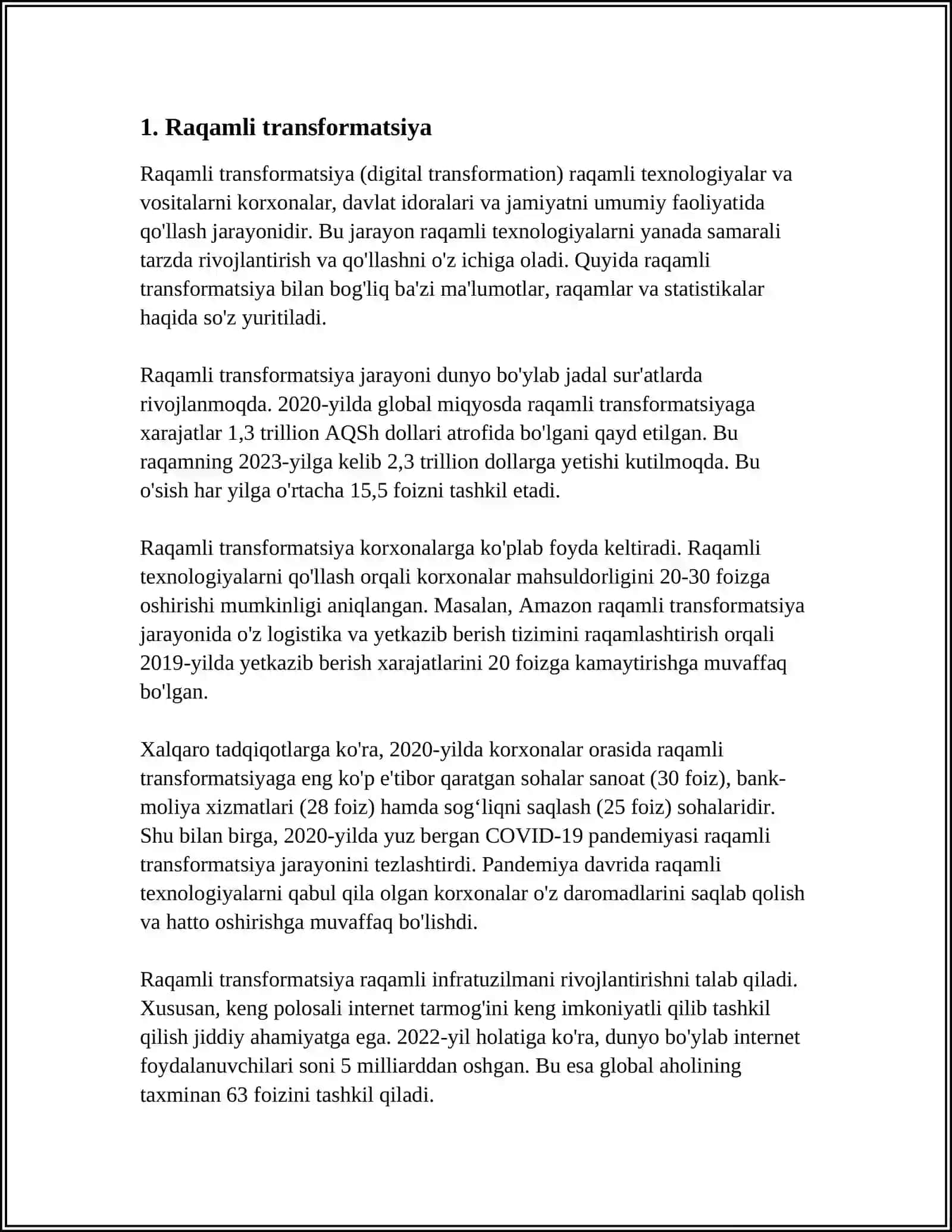 ZAMONAVIY RAQAMLI TEXNALOGIYALAR 3