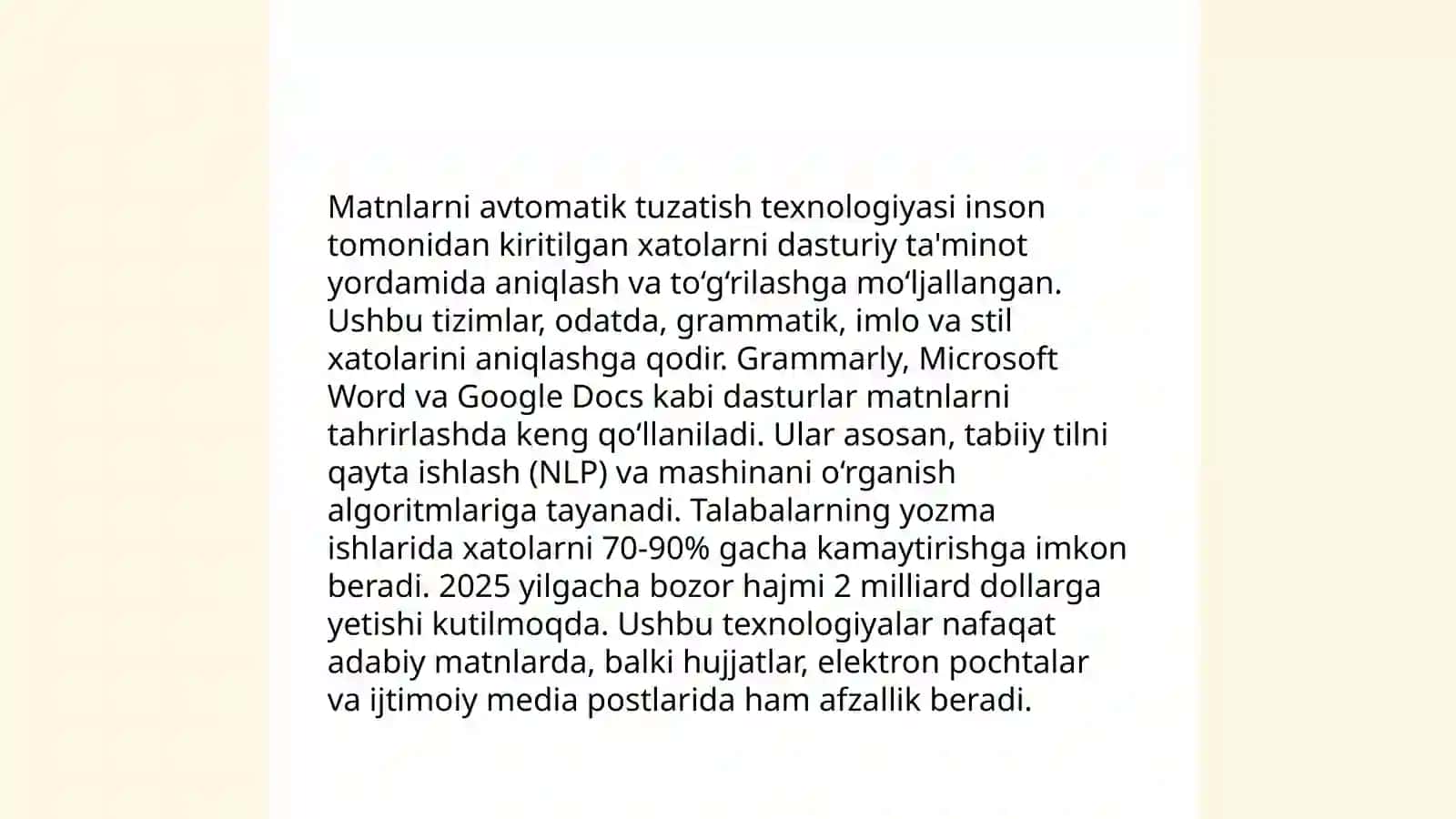 Matnlarni avtomatik tahrirlash 3