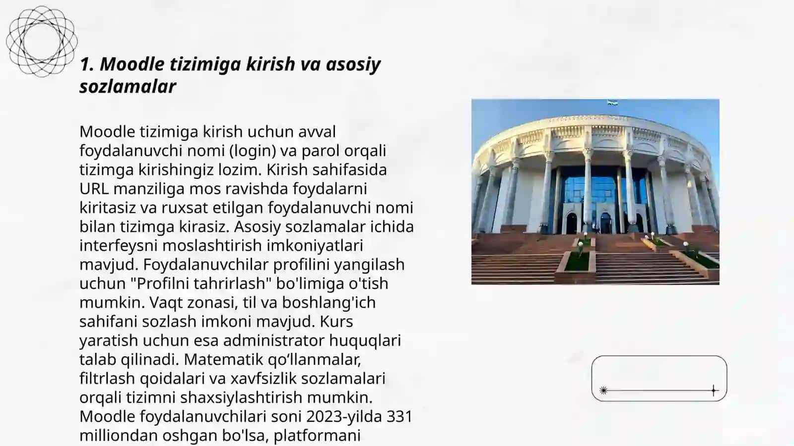 Moodle interaktiv ma'ruzalarni mustaqil bajarish 3