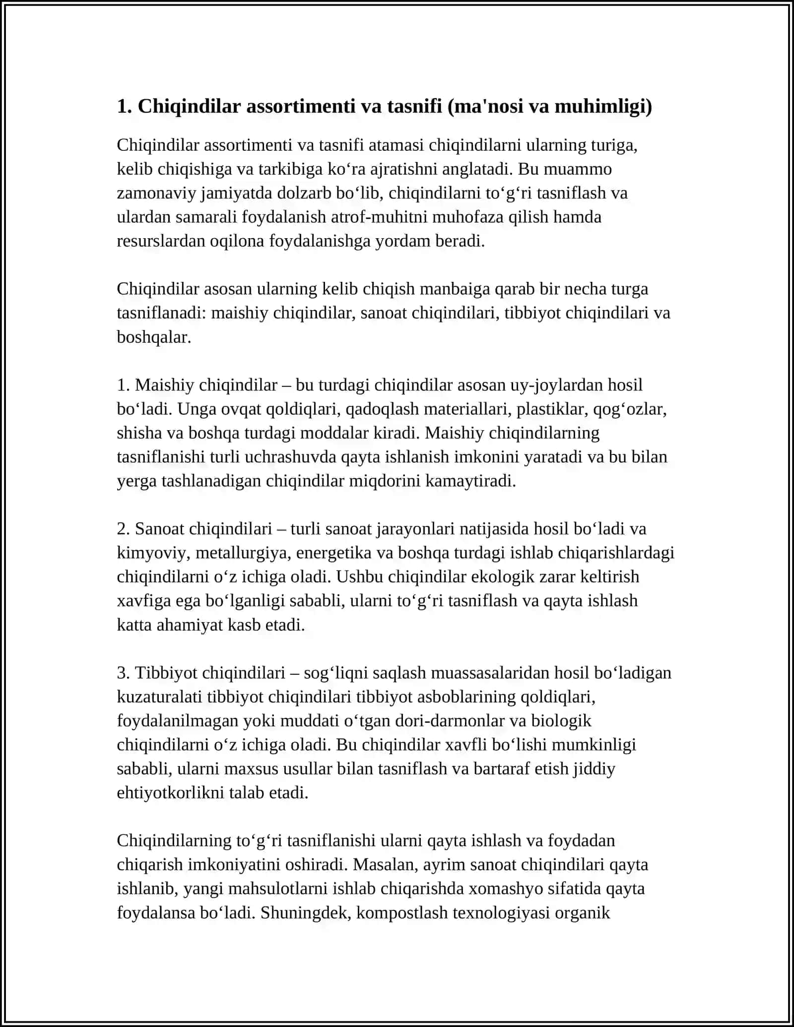 CHIQINDILAR ASSORTIMENTI VA ISHLATILISHI 3