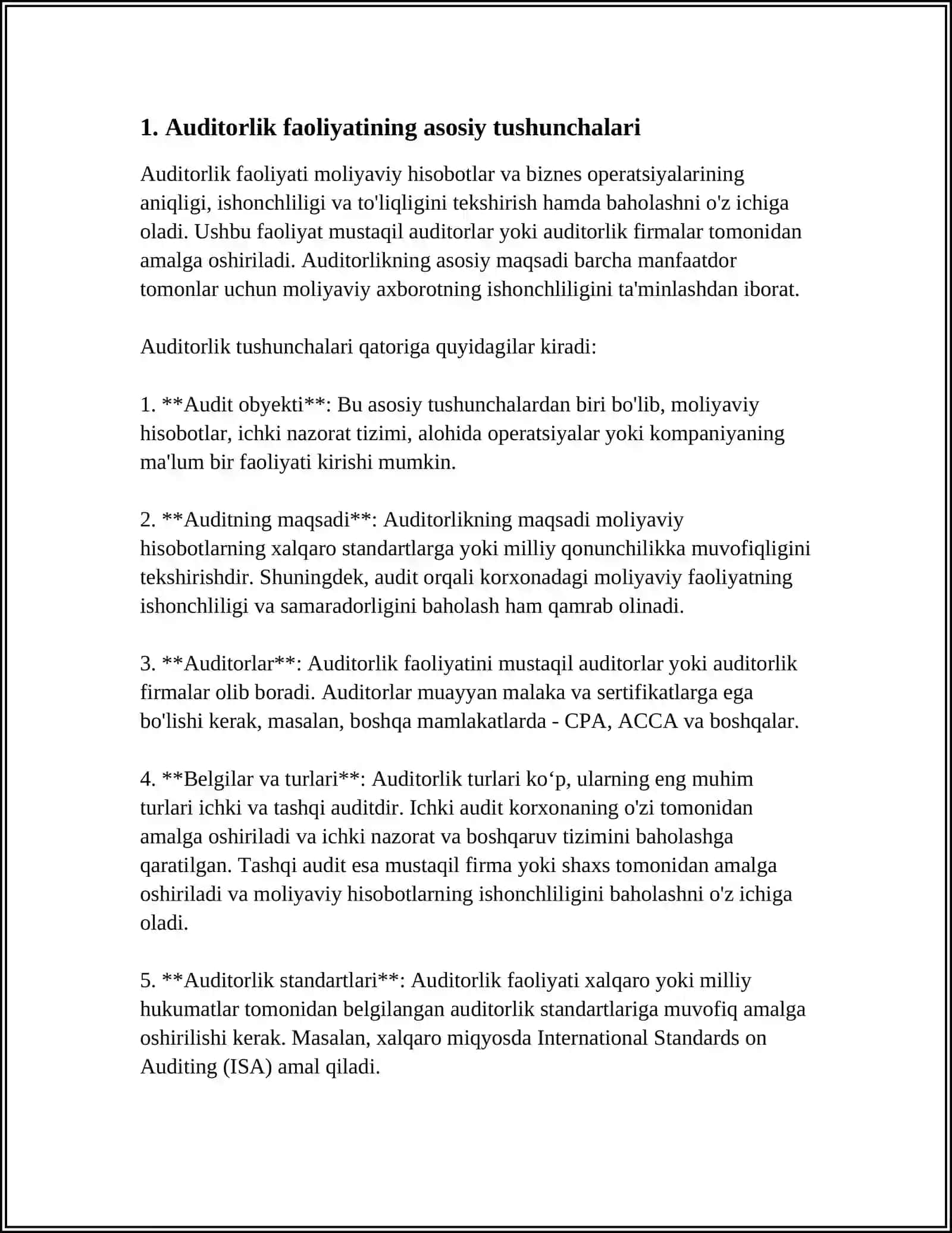 O‘ZBEKISTONDA AUDITORLIK FAOLIYATINI MEʼYORIY-HUQUQIY TARTIBGA SOLISH TIZIMI VA UNING ELEMENTLARI 3