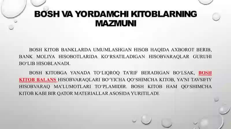 BANKLARDA BOSH VA YORDAMCHI KITOBLAR 3