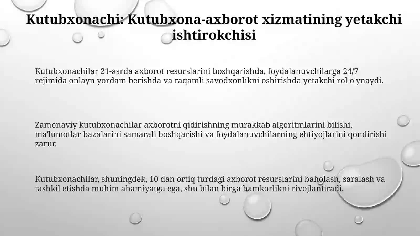 Kutubxonachi: Kutubxona-axborot xizmatida yetakchi rol 3