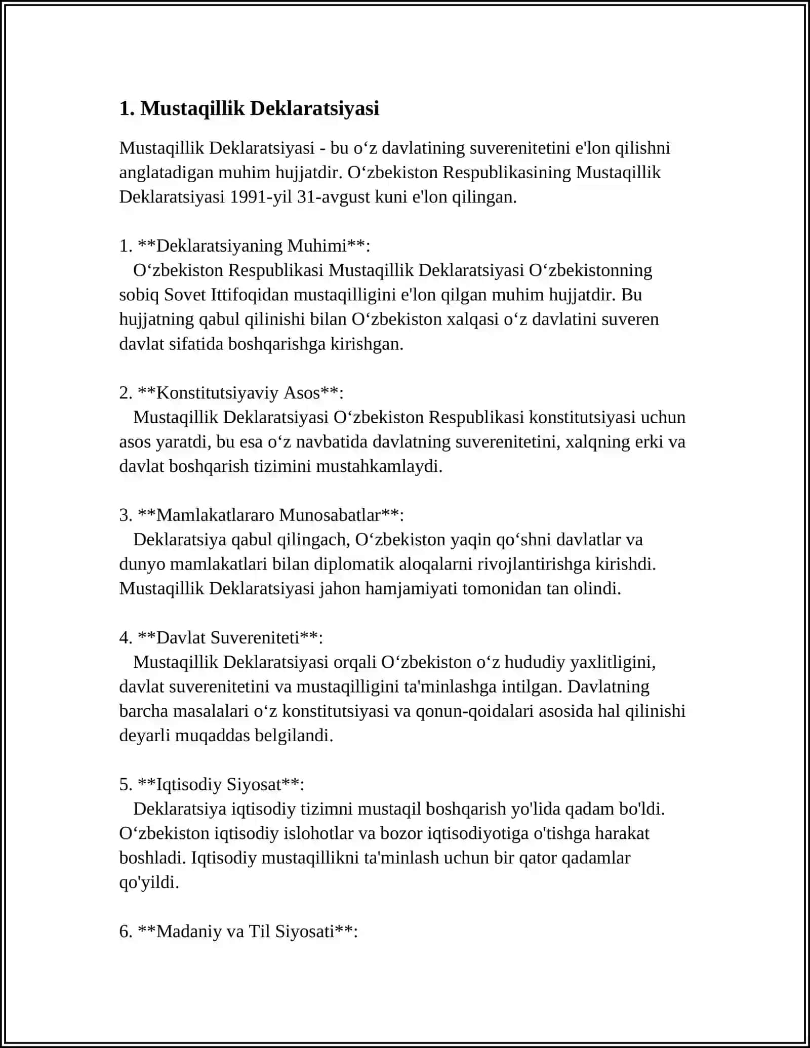 Oʻzbekistonning Mustaqillik Deklaratsiyasi 3
