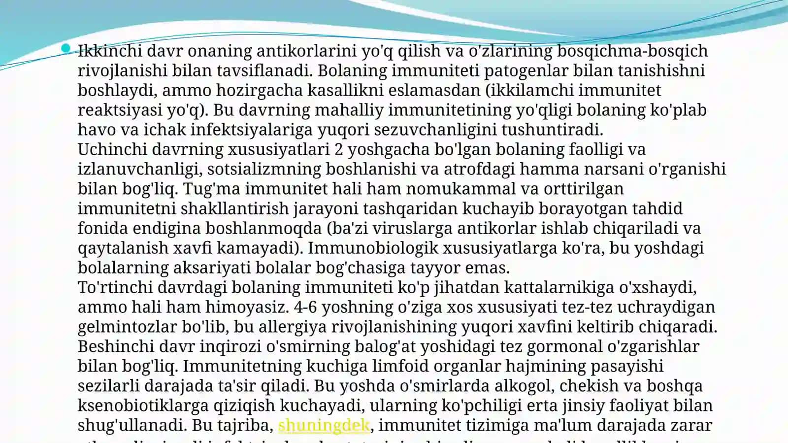 Imun sistemasining shakilanishi 3