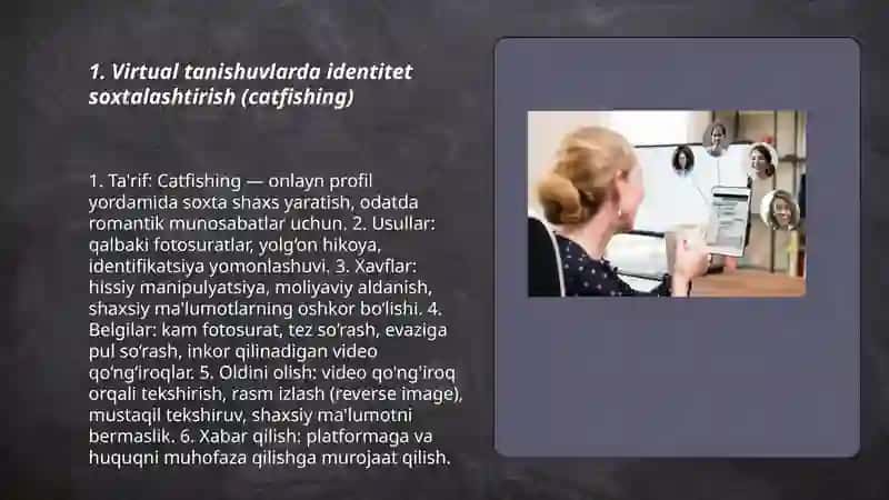 Virtual olam va manipulyatsiya. Virtual tanishuvlar 3