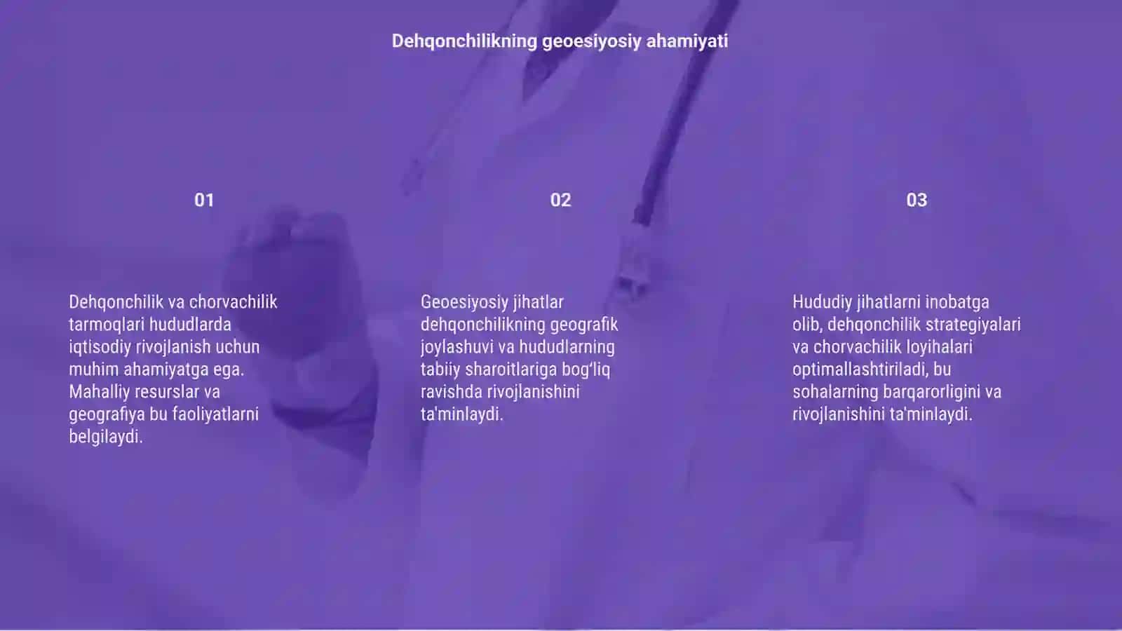 Dehqonchilik va chorvachilik tarmoqlarining hududiy jihatlari 3