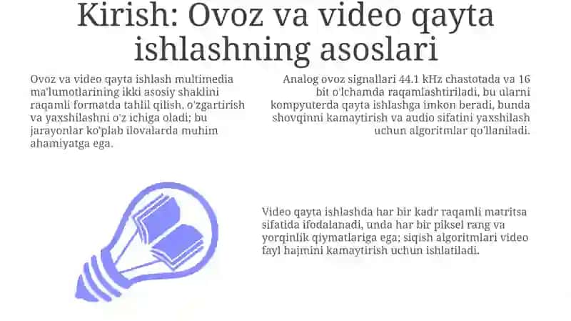 Ovoz va video lavhalarga ishlov berish 3