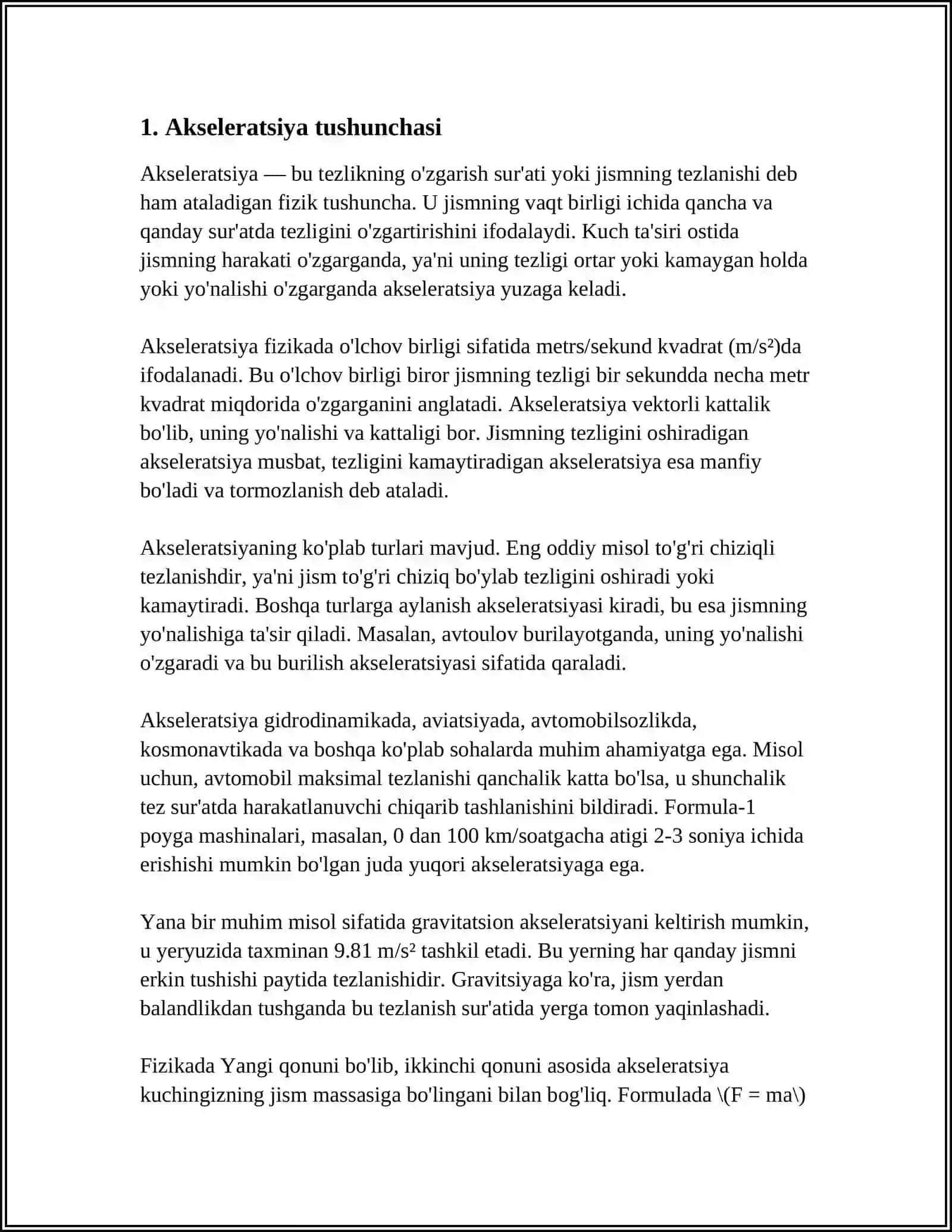 BOLALARDA AKSELERATSIYA 3