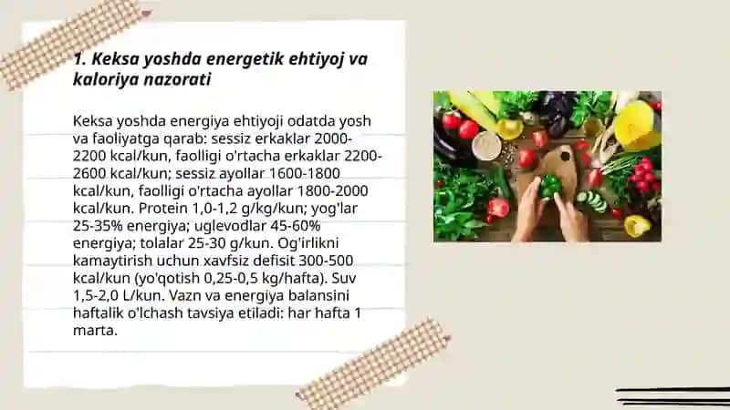 Keksa yoshda unumli ovqatlanish 3