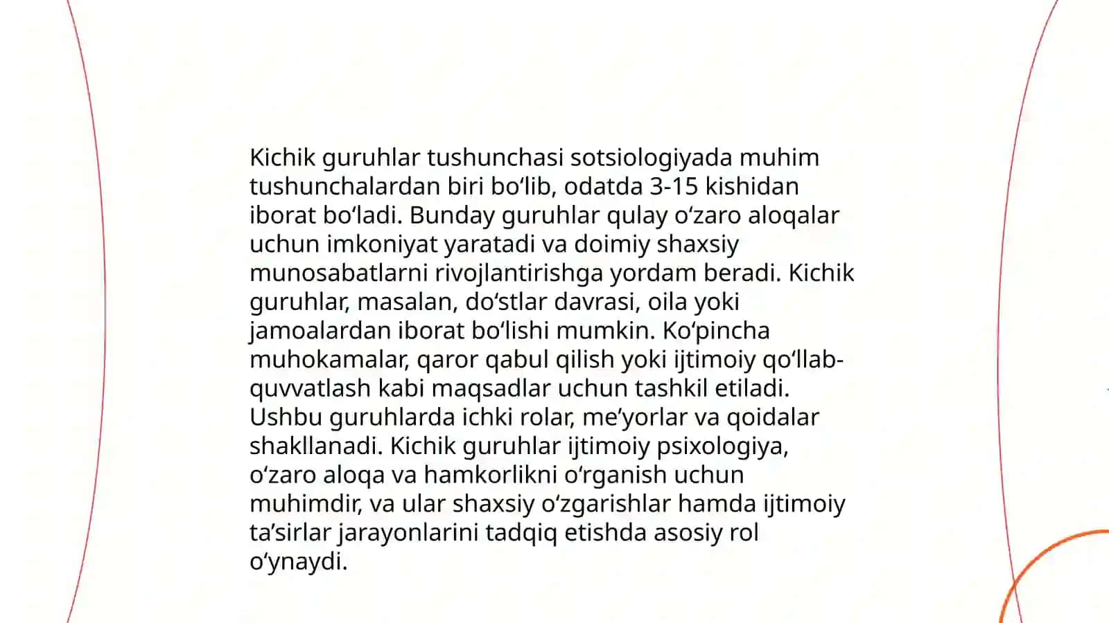 Kichik guruhlar tushunchasi 3