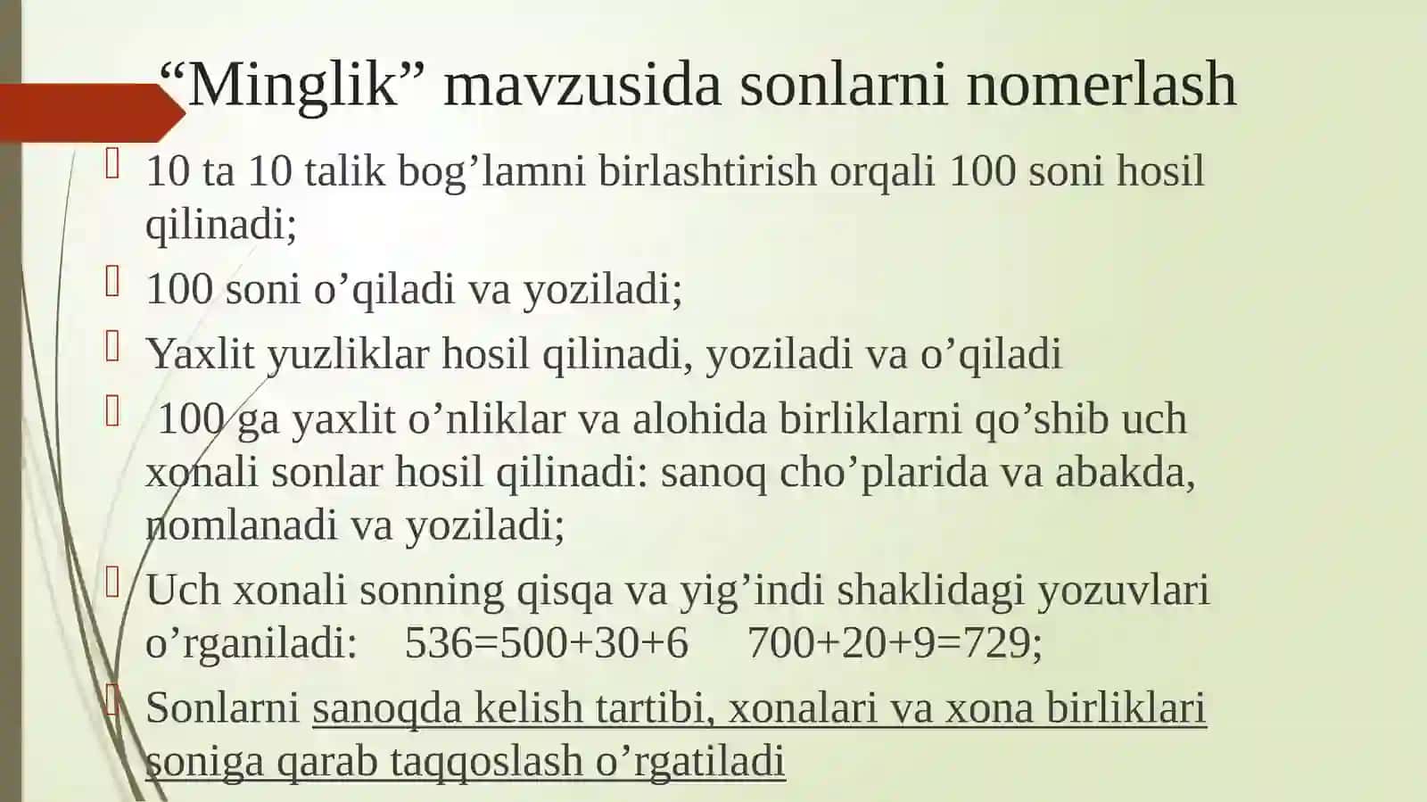 Ko‘p xonali sonlarni nоmerlashga o‘rgatish metodikasi 3