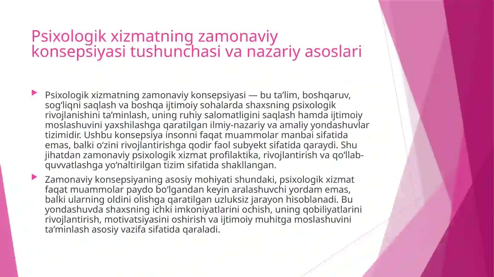 Psixologik xizmatning zamonaviy konsepsiyasi 3