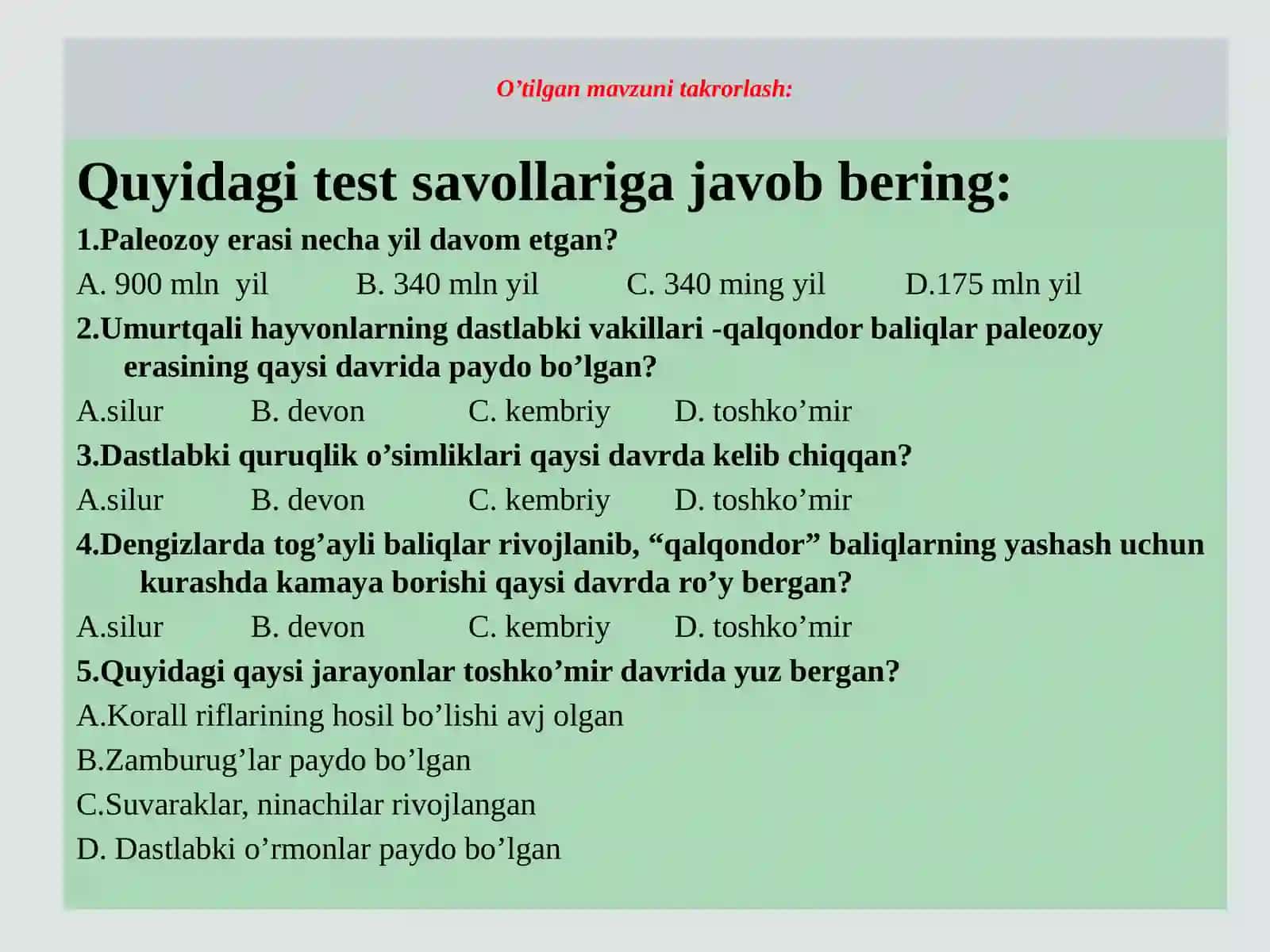 MEZOZOY, KAYNAZOY ERALARIDAGI HAYOT 3