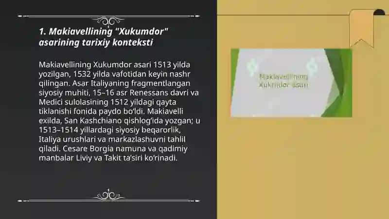 Makiavellining "Xukumdor " asari 3