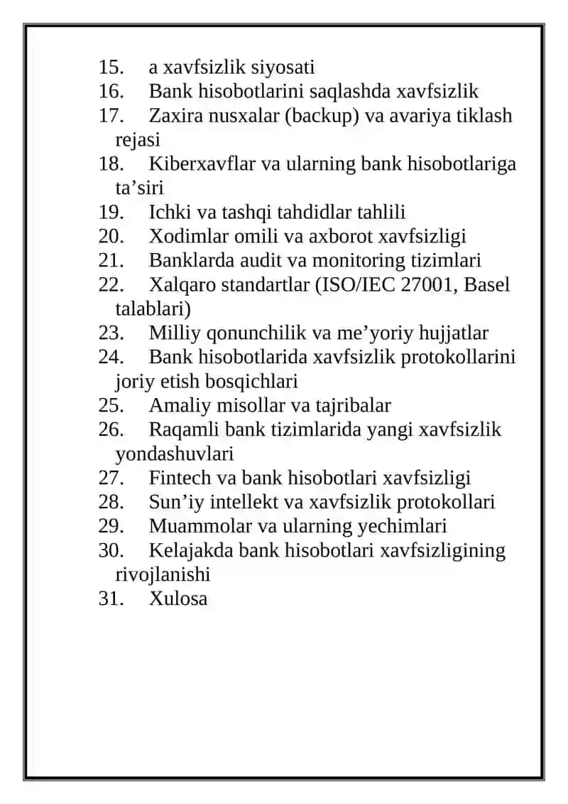 Bank hisobotlarida xavfsizlik protokollari 3