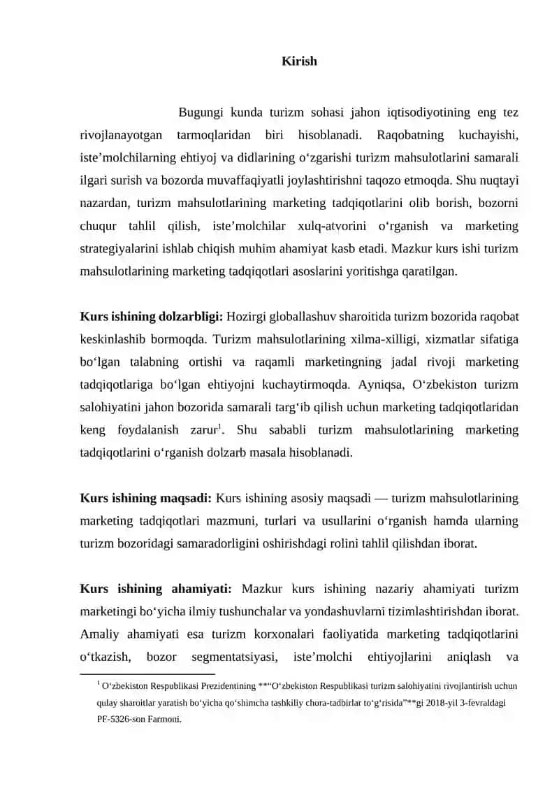 TURIZMDA MARKETING KURS ISHI 3