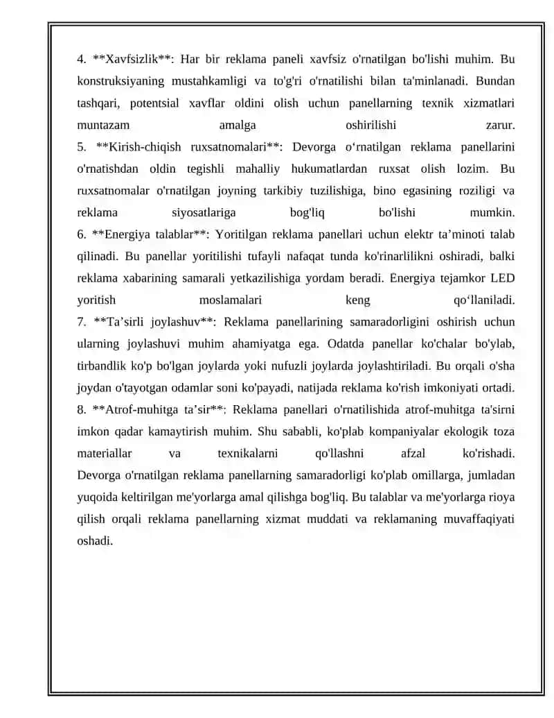 DEVOR TURLARI VA ULARGA QOʻYILGAN TALABLAR 3
