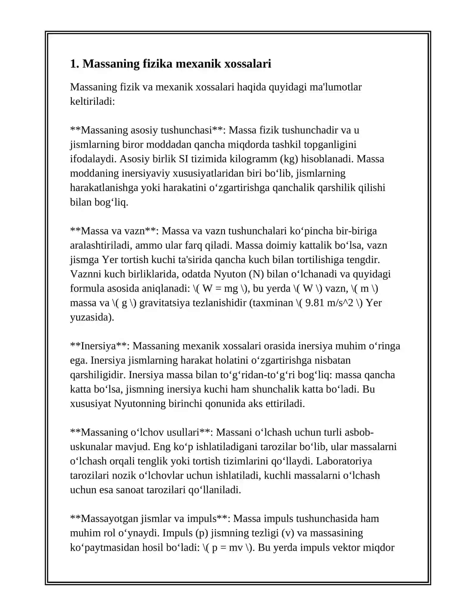 OHAKNING FIZIK MEXANIK XOSSALARI 3