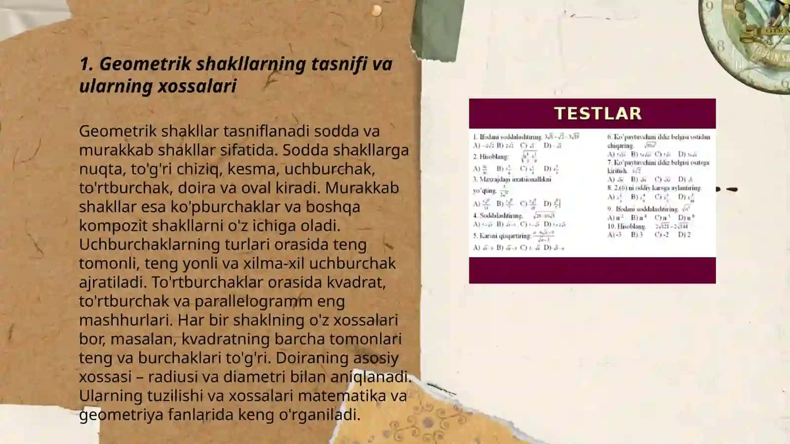 Geometrik masalalar yechish metodlari haqida 3
