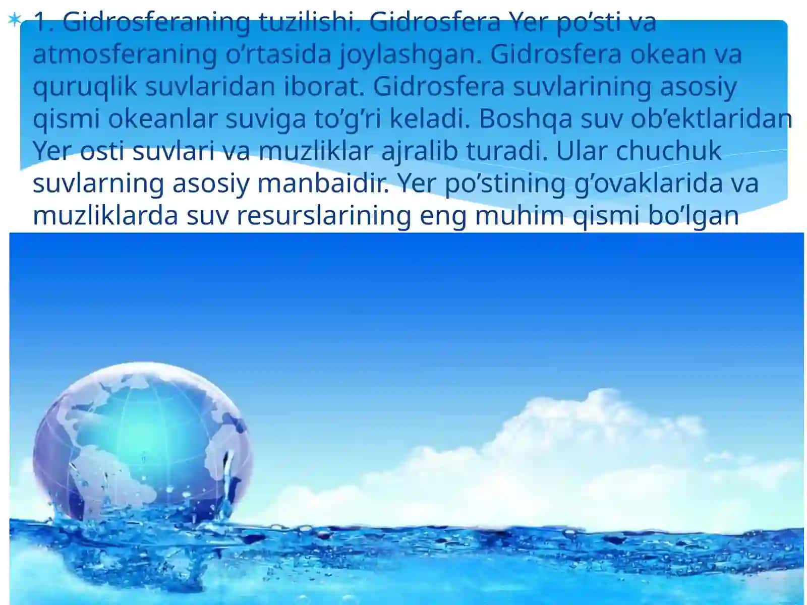 Gidrosfera tuzilishi va tarkibi 3