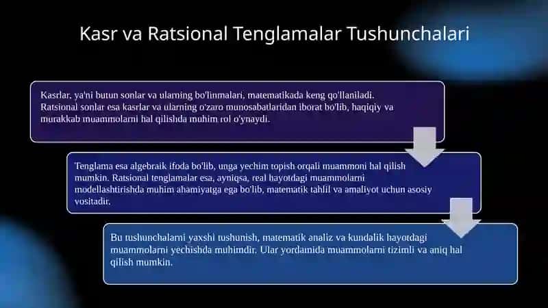 Kasr va Ratsional Tenglamalar 3