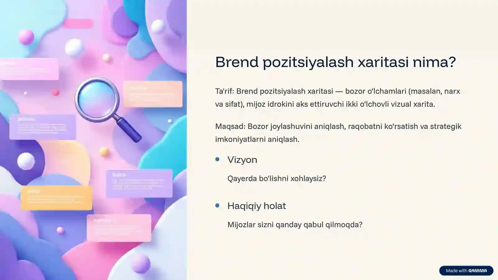 Brend pozitsiyalash xaritasi: Nega va Qanday? 3