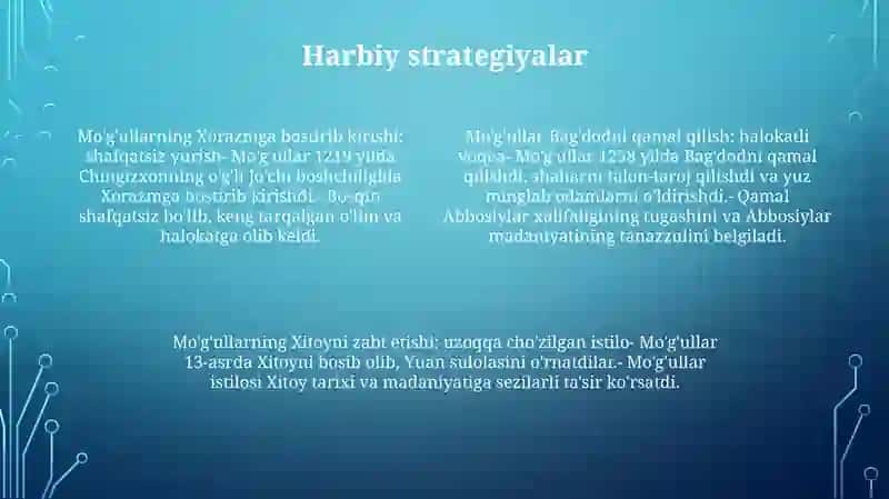 Mo'g'ullarning Bosqinchilik Siyosati 3