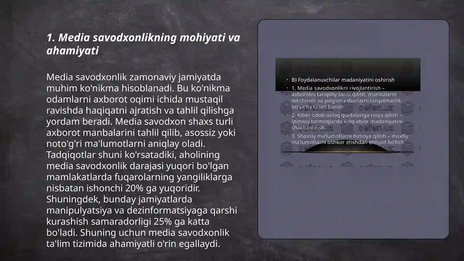 Media savodxonlikning mohiyati va ahamiyati 3