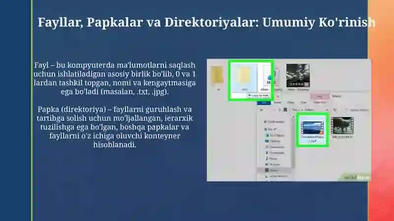 Fayl papka katalog haqida umumiy tushuncha 3