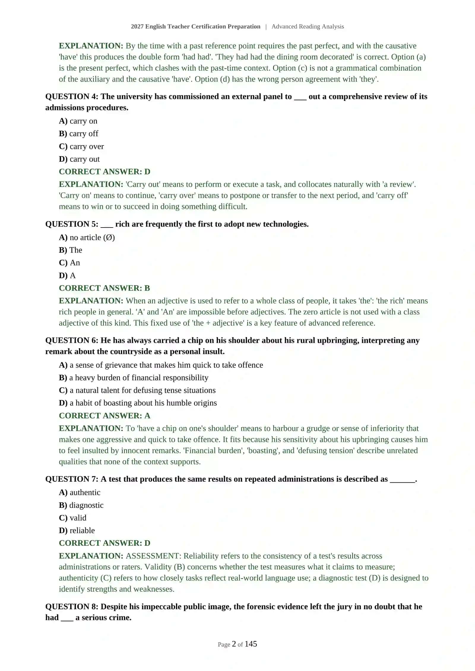 Advanced English Teacher Certification Preparation | Advanced Reading Analysis 3