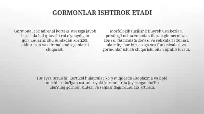 Buyrak usti bezlarining stress gormonlarining roli 3