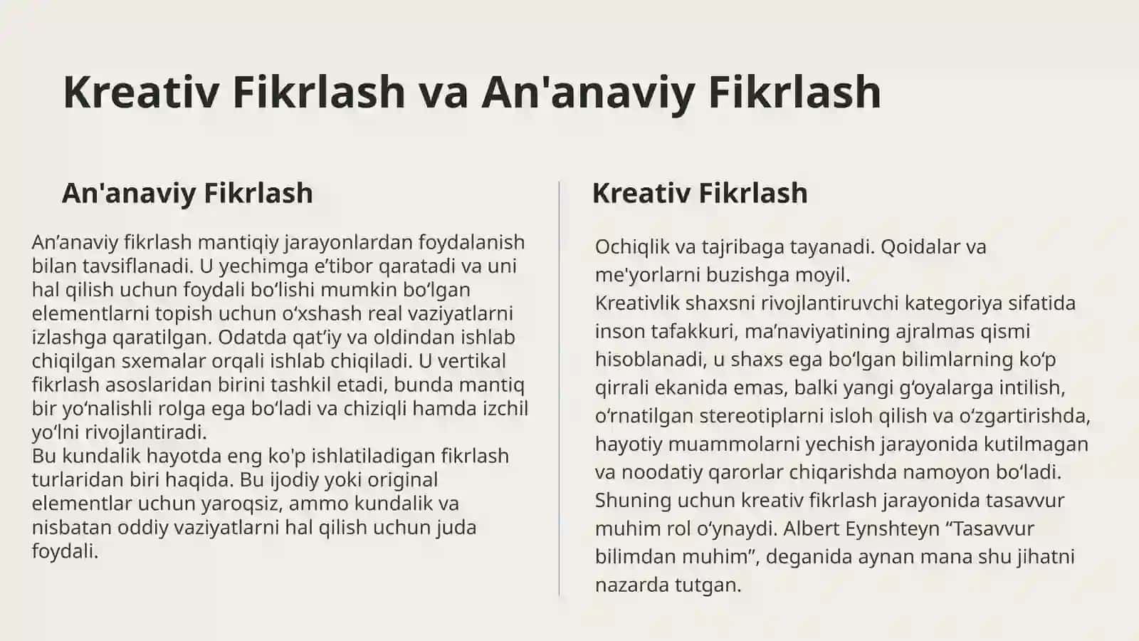 Ta'limda Kreativ Fikrlash 3