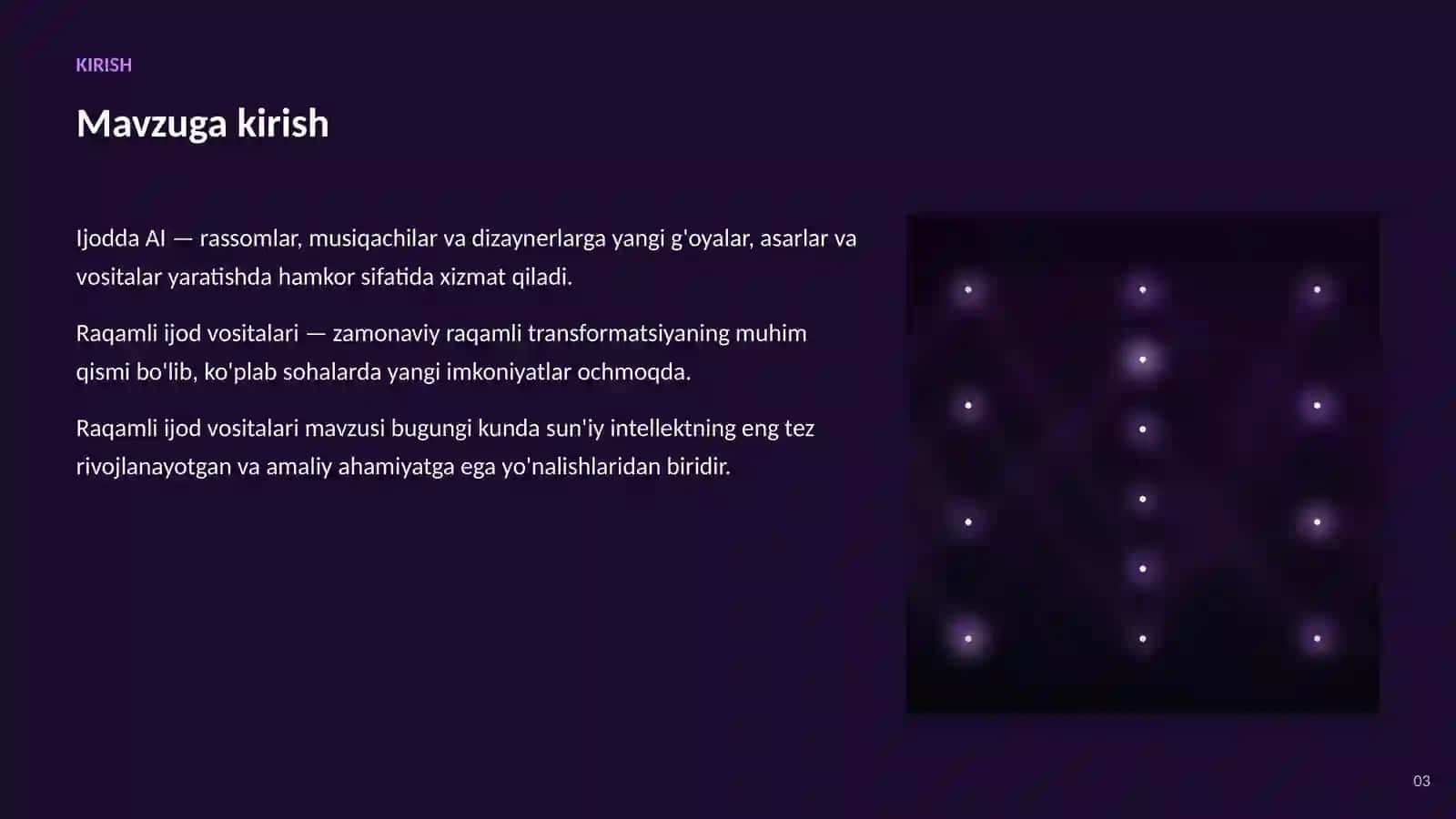SUN'IY INTELLEKT • AI IJOD VA SAN'ATDA 3