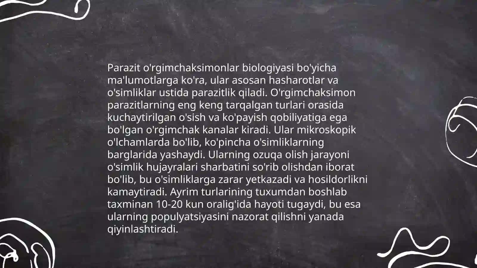 Parazitlik qiluvchi o'rgimchaksimonlar 3