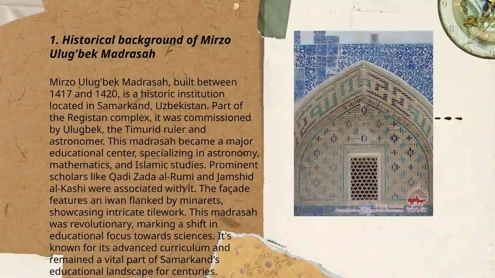 Mirzo Ulug'bek Madrasah in Samarkand 3