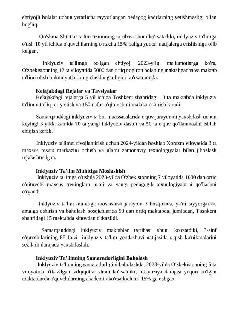 Inklyuziv Ta'lim va uning bosqichlari 3