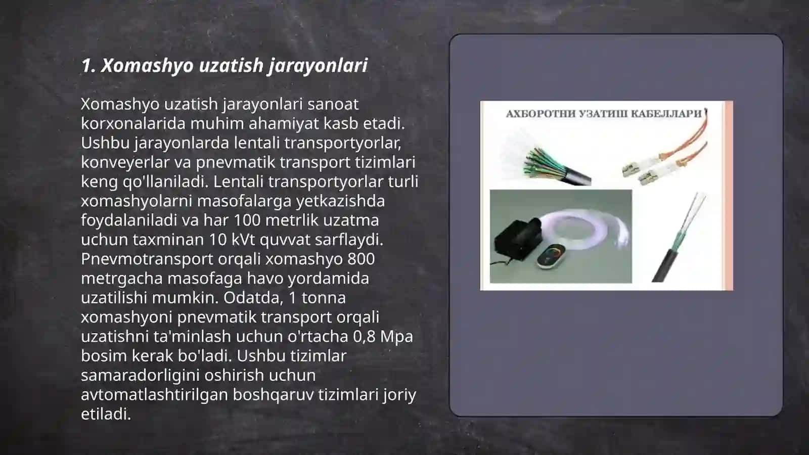 Xomashyo uzatish jarayonlari 3