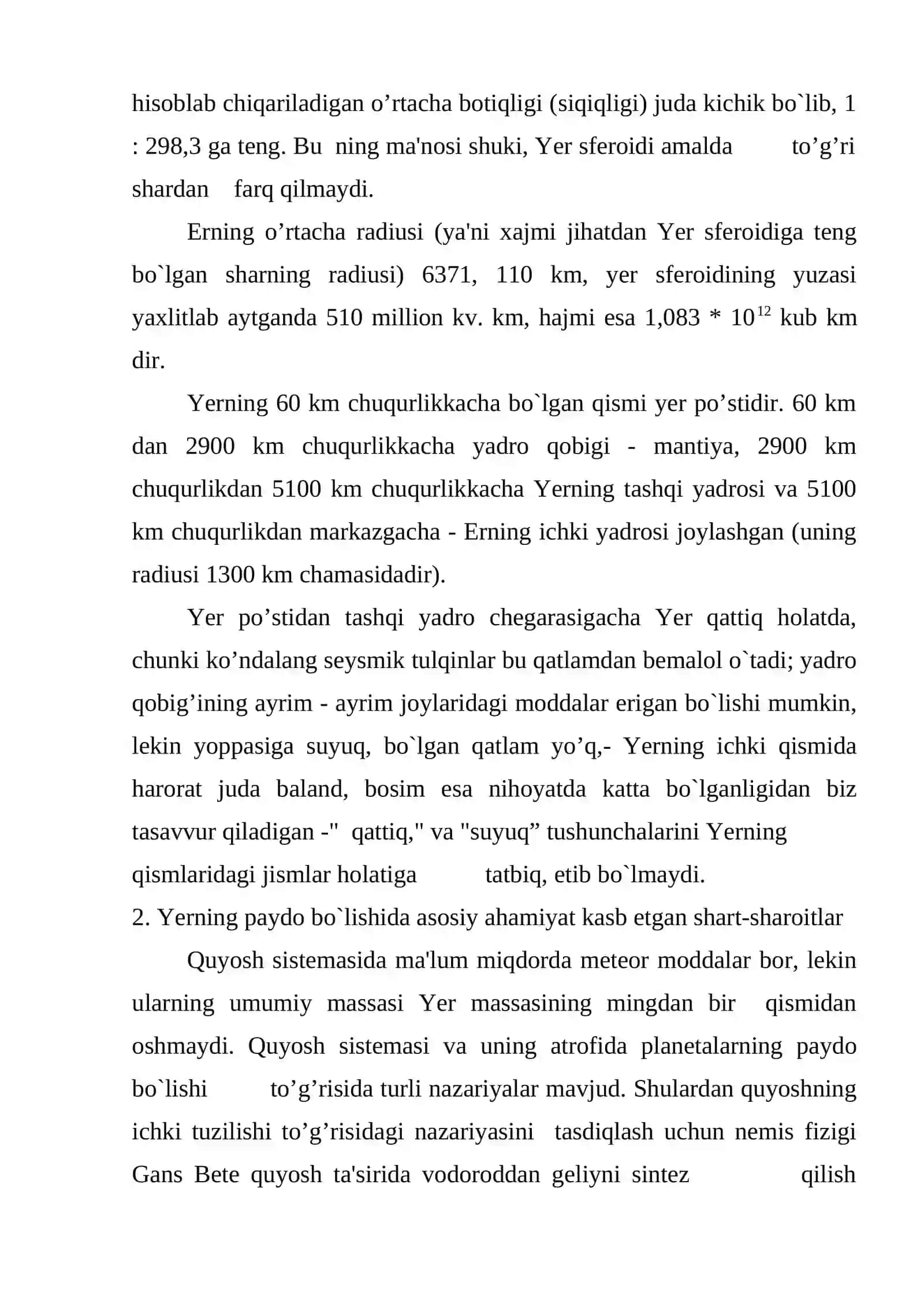 Yerning tuzilishi va taraqqiyoti 3