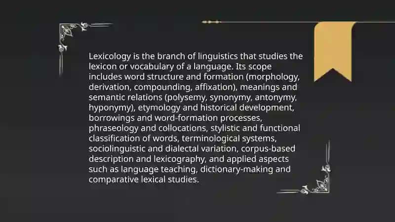 Introduction into lexicology, Lexicology as a science. General characteristic features of Modern English 3