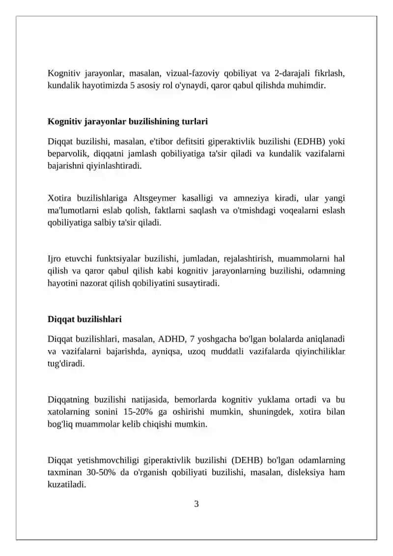 Kognetiv jarayonlar buzilishlari 3