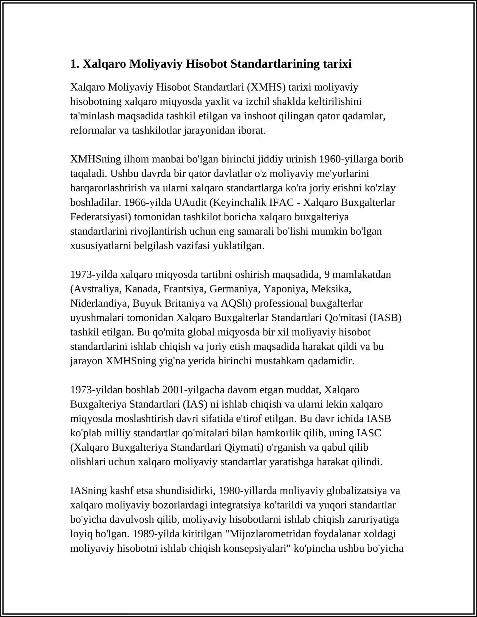 Xalqaro Moliyaviy Hisobot Standartlari 3