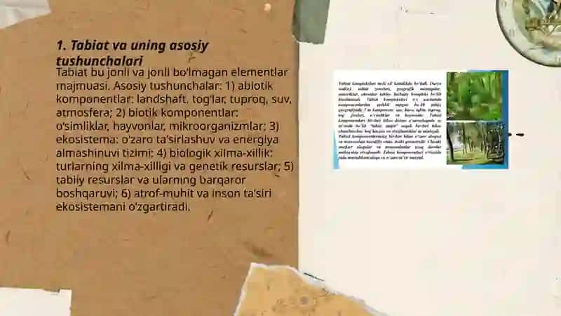 Tabiat haqida asosiy tushunchalar va tabiiy komponentlar 3