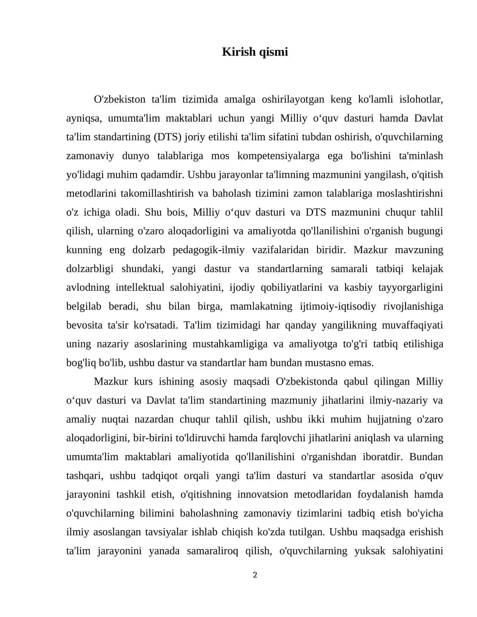 Milliy oʻquv dasturi va DTS mazmuni va uning tahlili 3