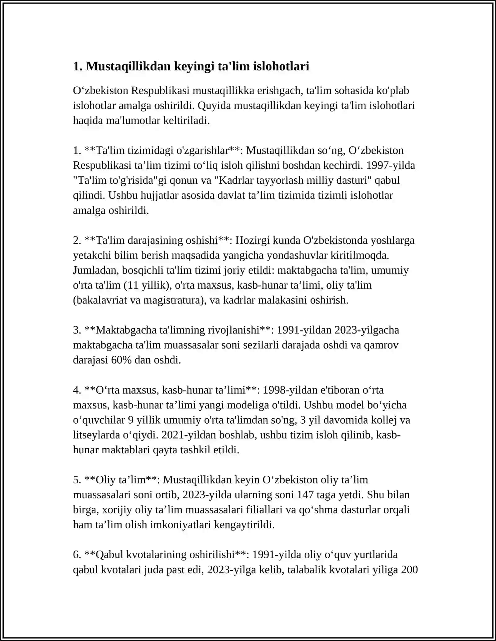 MUSTAQILLIKNING DASTLABKI YILLARIDA TAʼLIM TIZIMI 3